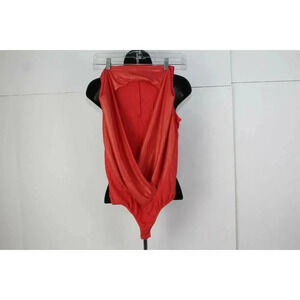 ladies red bebe full body blouse size XS